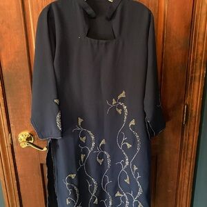 Formal Navy kameez elegantly embroidered with sequins perfect